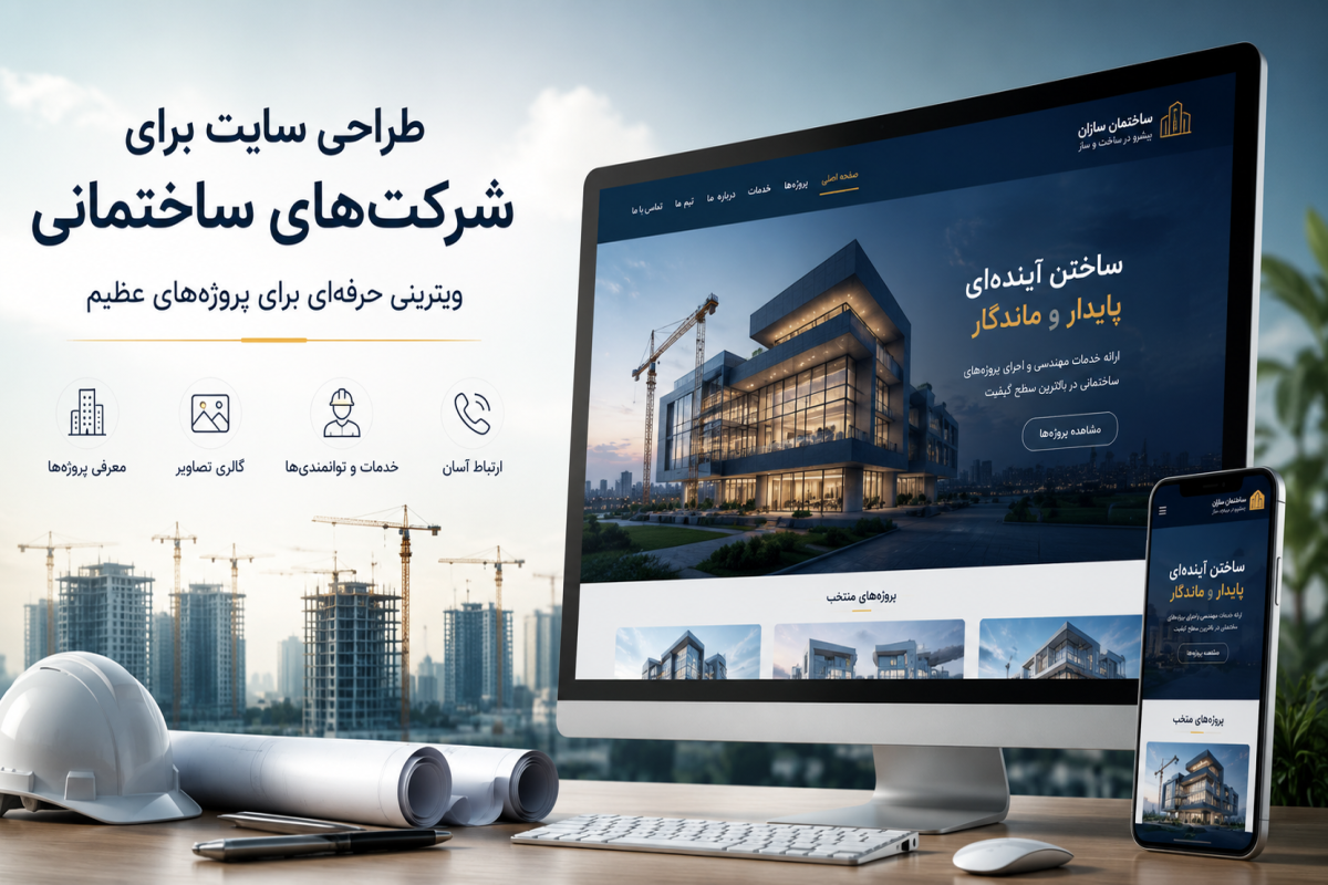 طراحی سایت برای شرکت‌های ساختمانی؛ ویترینی حرفه‌ای برای پروژه‌های عظیم